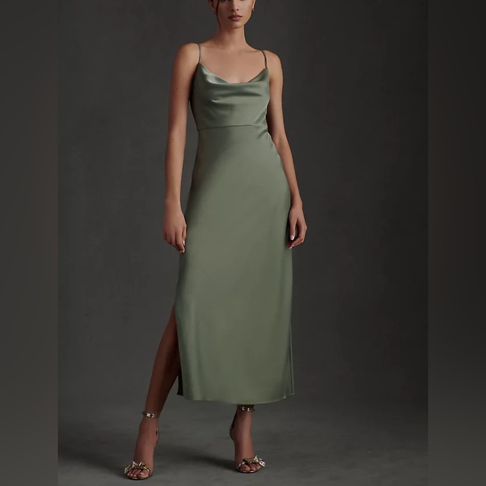 BHLDN Cali Green Slip Dress